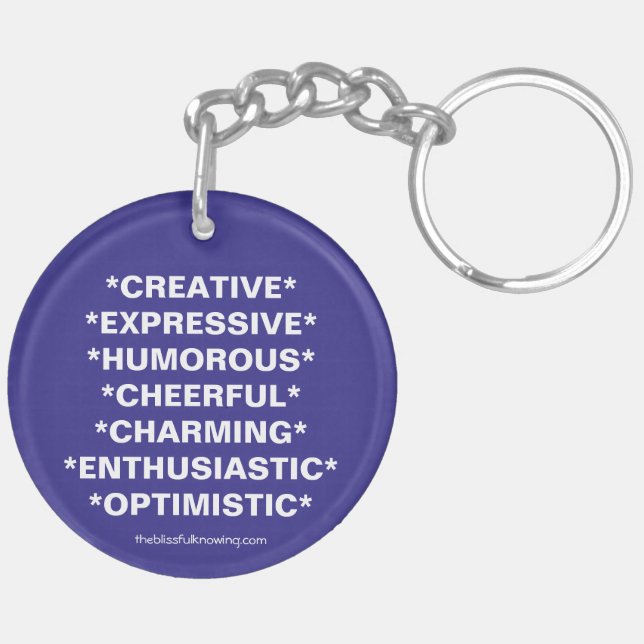 "WORK YOUR 3" Numerology Key Chain (Choose color) (Back Left)