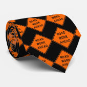 Work Zone Safety - Road Work Ahead Sign - Black Neck Tie (Rolled)