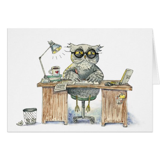 Workaholic night owl cards (Front Horizontal)