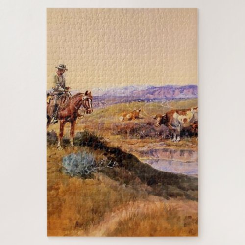 Worked Over Western Art by Charles M Russell Jigsaw Puzzle