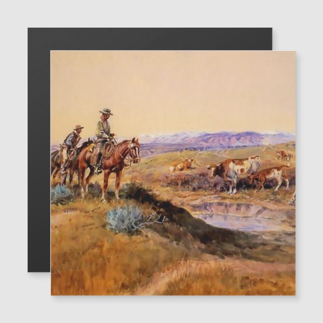 “Worked Over” Western Art by Charles M Russell Magnetic Invitation (Front/Back)