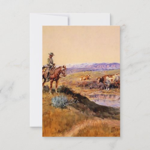 Worked Over Western Art by Charles M Russell Thank You Card
