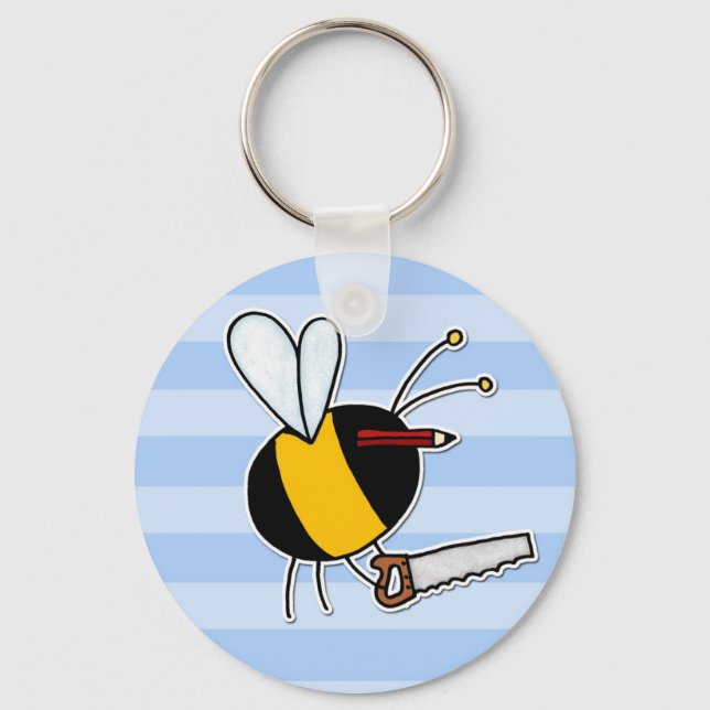 worker bee - carpenter keychain (Front)