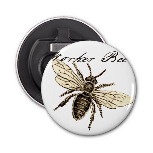 Worker Bee Insect Illustration Bottle Opener