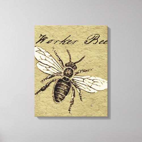 Worker Bee Insect Illustration Canvas Print