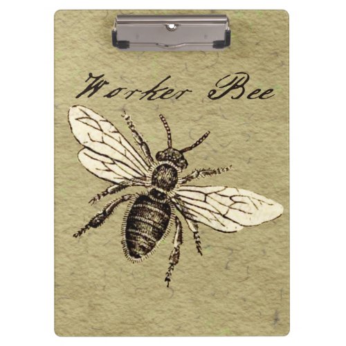 Worker Bee Insect Illustration Clipboard