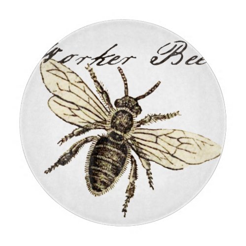 Worker Bee Insect Illustration Cutting Board