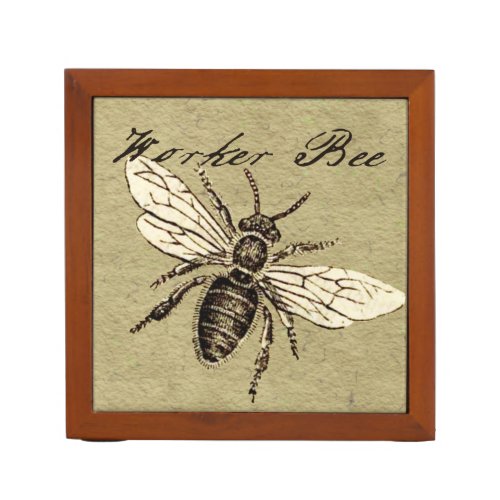 Worker Bee Insect Illustration Desk Organizer