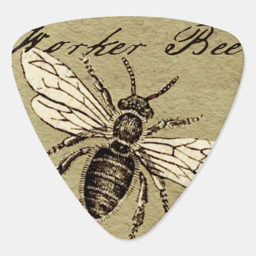 Worker Bee Insect Illustration Guitar Pick