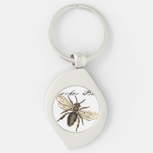 Worker Bee Insect Illustration Keychain