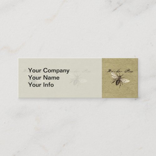 Worker Bee Insect Illustration Mini Business Card