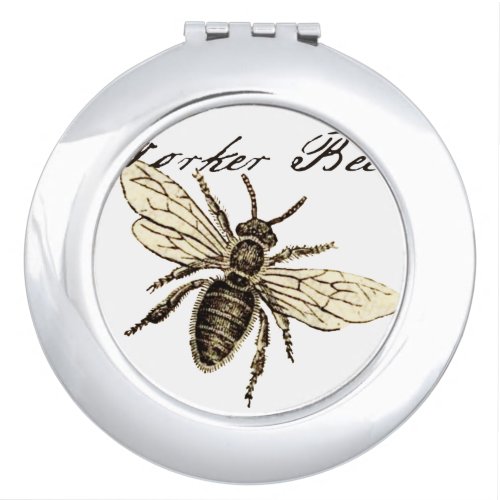 Worker Bee Insect Illustration Mirror For Makeup