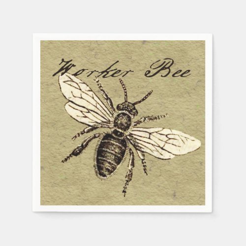 Worker Bee Insect Illustration Paper Napkins