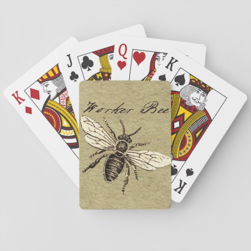 Worker Bee Insect Illustration Poker Cards