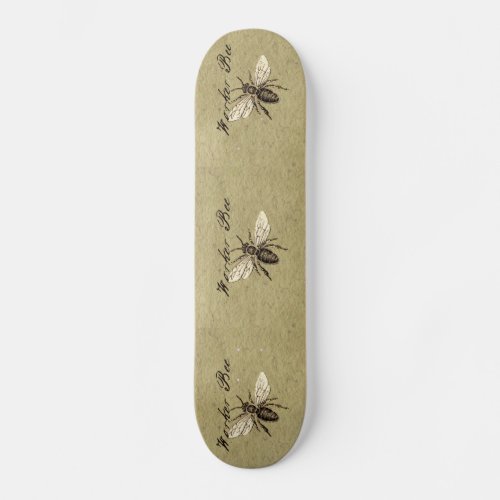 Worker Bee Insect Illustration Skateboard Deck