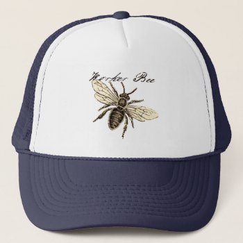 Worker Bee Insect Illustration Trucker Hat by antiqueart at Zazzle