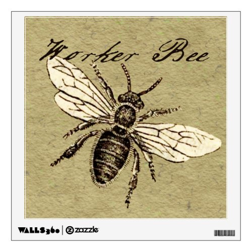 Worker Bee Insect Illustration Wall Decal