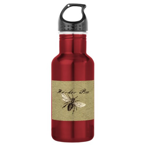 Worker Bee Insect Illustration Water Bottle