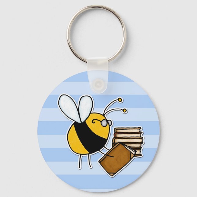 worker bee - librarian keychain (Front)