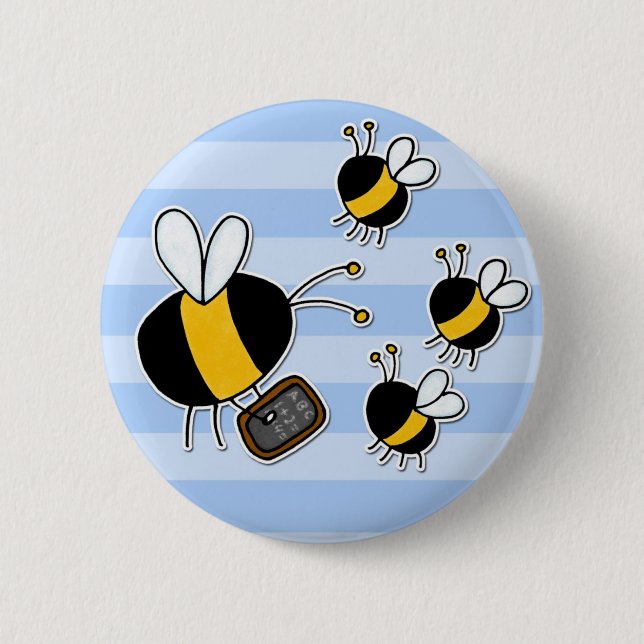 worker bee - teacher button (Front)