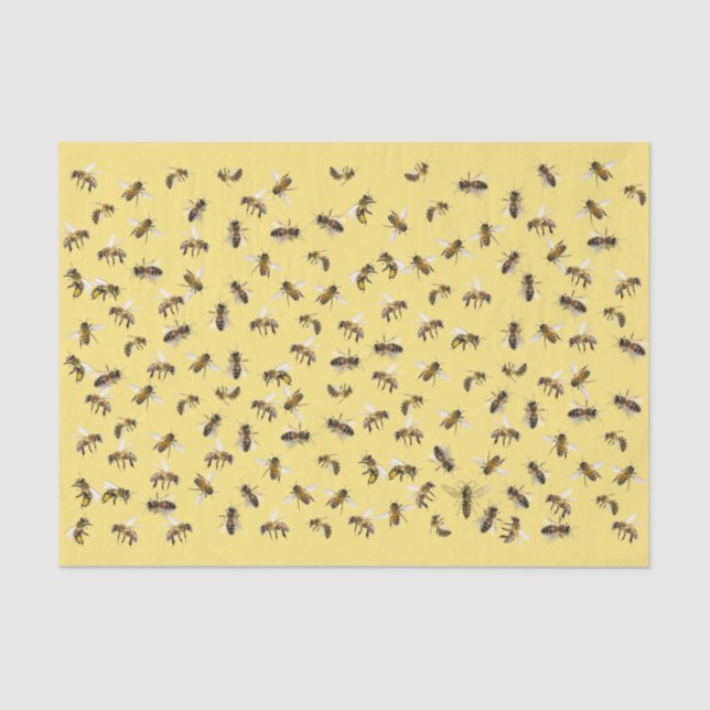 Worker Bees and Queen Apiary Wrap and Decoupage Tissue Paper (Front)