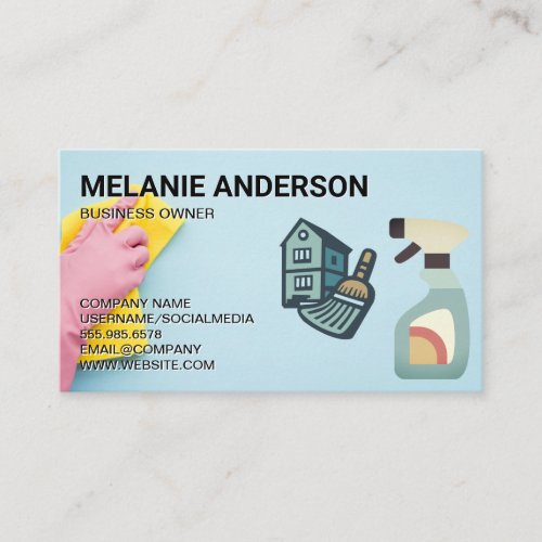 Worker Cleaning and Cleaning Tool Products Business Card