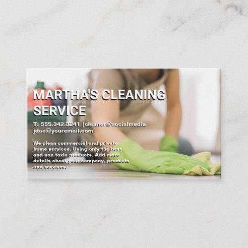 Worker Cleaning Floor  Business Card
