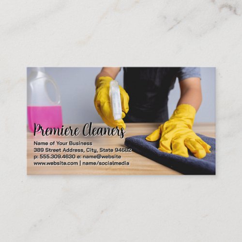 Worker Cleaning the Counter Business Card
