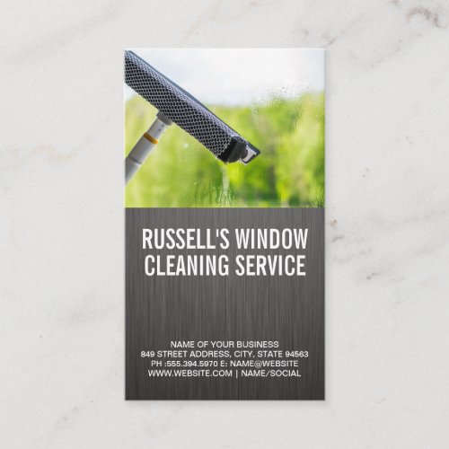 Worker Cleaning Window Business Card