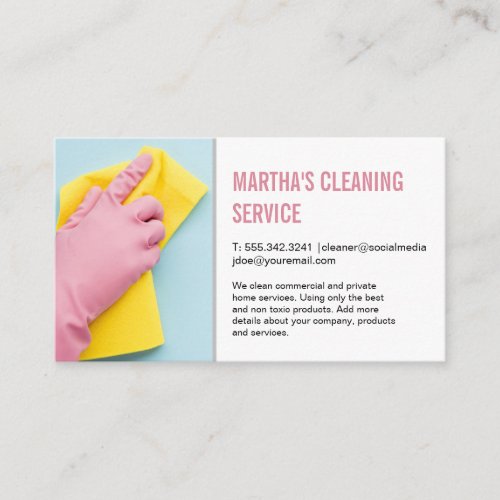 Worker Cleaning with a Towel Business Card