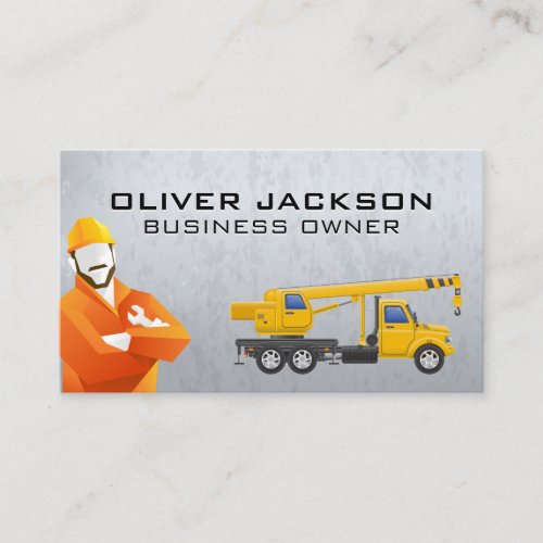Worker  Construction Towing Vehicle Business Card