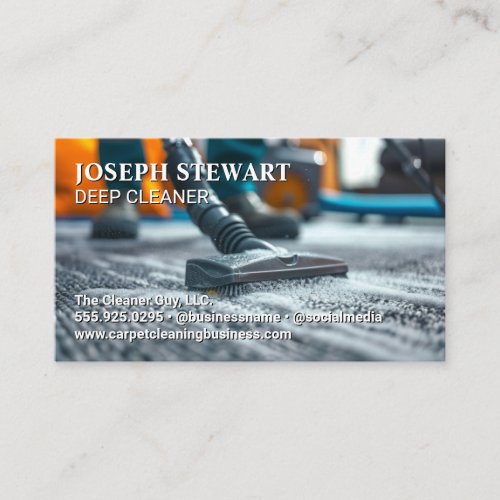 Worker Steam Cleaning Carpet Business Card