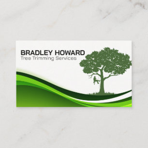 Worker Trimming Tree Business Card