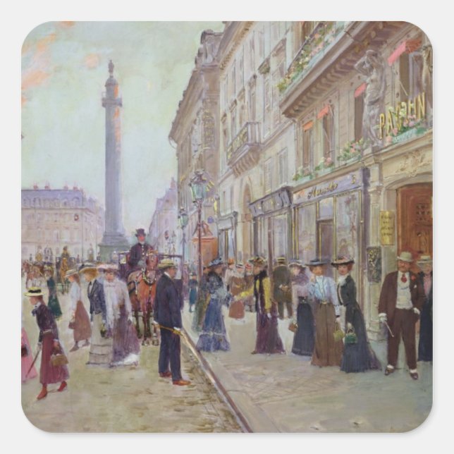 Workers leaving the Maison Paquin Square Sticker (Front)