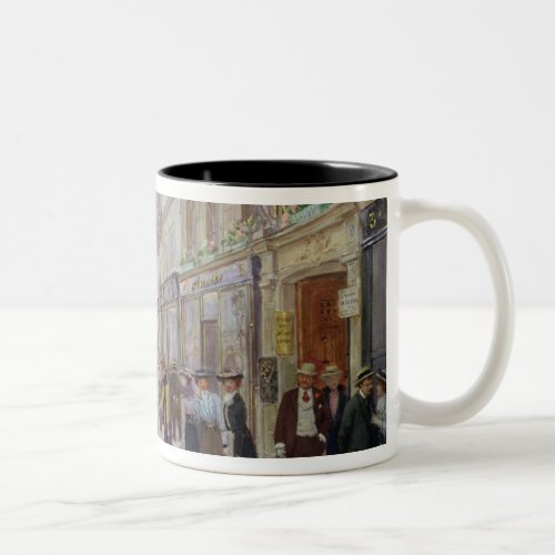 Workers leaving the Maison Paquin Two_Tone Coffee Mug