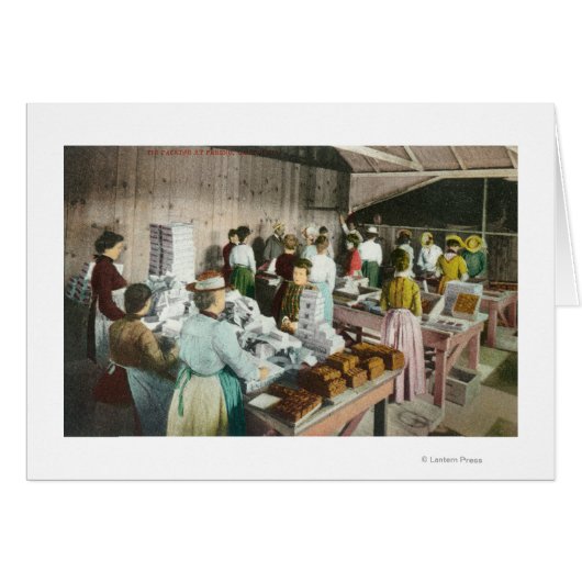 Workers Packing GoodiesFresno, CA Cards (Front Horizontal)