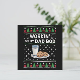 Workin' On My Dad Bod Pregnancy New Mom Baby Holiday Card