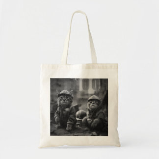 working cats-2-BW Tote Bag