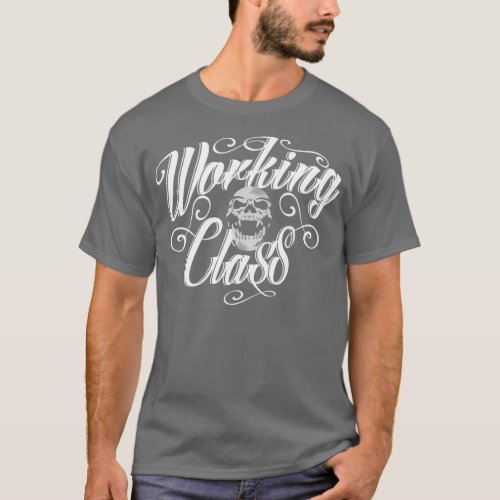 Working Class Tattoo Skull ScriptTShirt  T_Shirt