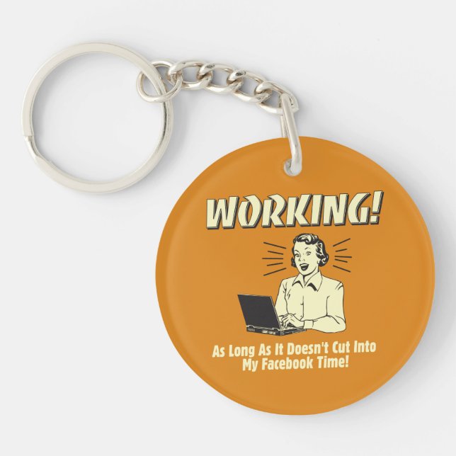 Working: Cut into Facebook Time Keychain (Front)