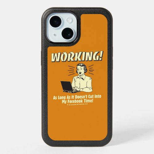 Working Cut into Facebook Time iPhone 15 Case
