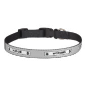 Working Dog Alert Do Not Pet Notice Black And Gray Pet Collar (Front)