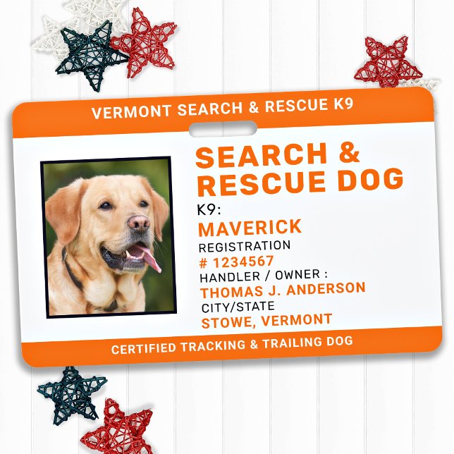 Working Dog SAR K9 Logo Photo Search Rescue Badge (Creator Uploaded)