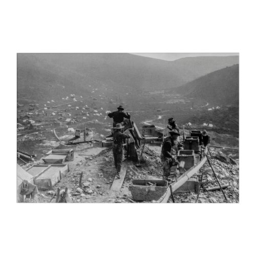 Working Faulkners Gold Claim _ Gold Hill c 1899 Acrylic Print