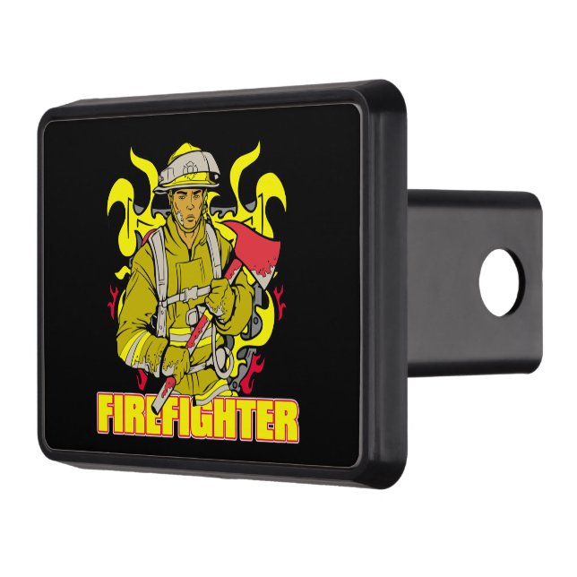 Working Firefighter Trailer Hitch Cover (Left)