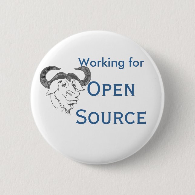 Working for Open Source Pinback Button (Front)