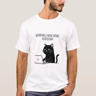Working From Home Assistant – Funny Cat T-Shirt