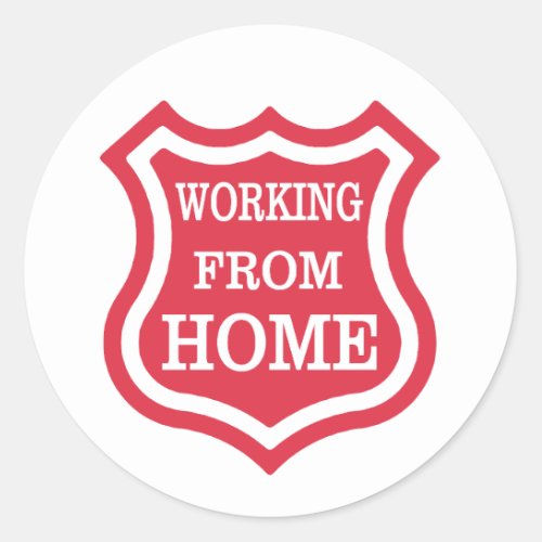 Working From Home Classic Round Sticker
