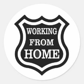 Working From Home Classic Round Sticker