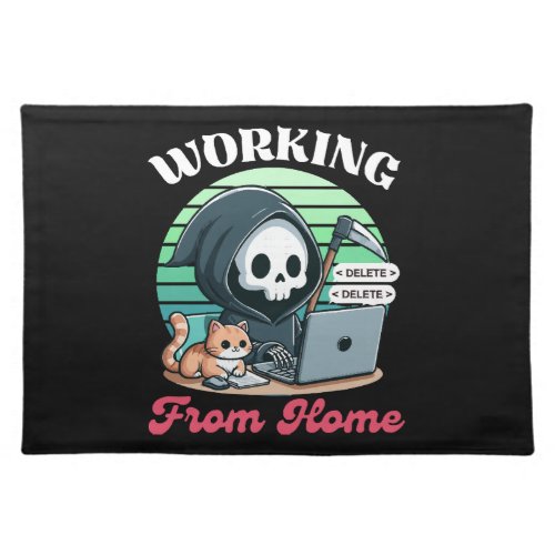 Working From Home _ Cute Reaper Cloth Placemat